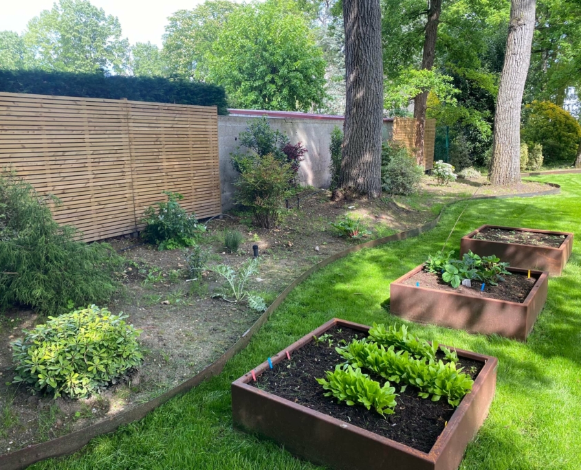 Création de jardin sur mesure achevée à Maisons-Laffitte